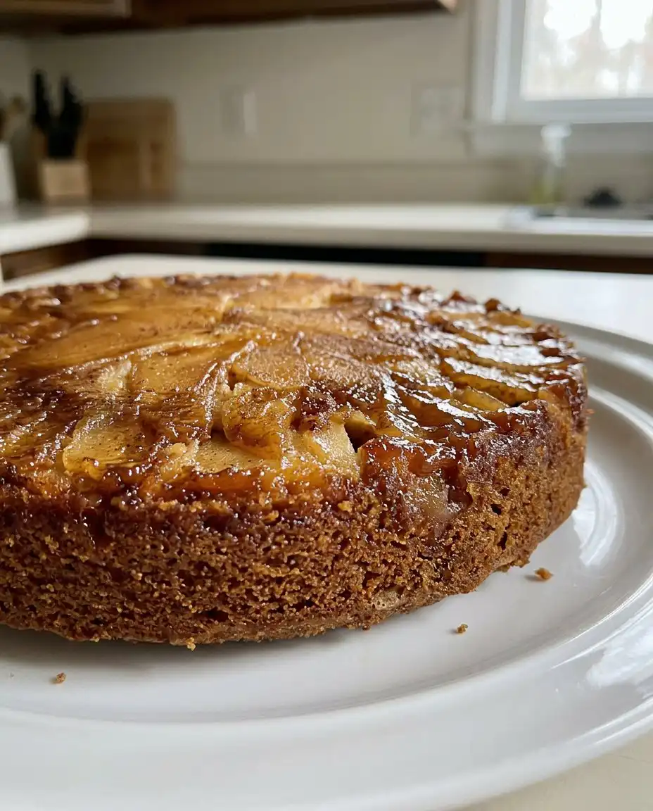 Apple Spice Cake 10 A golden apple spice cake in a glass pan with visible cinnamon apple slices