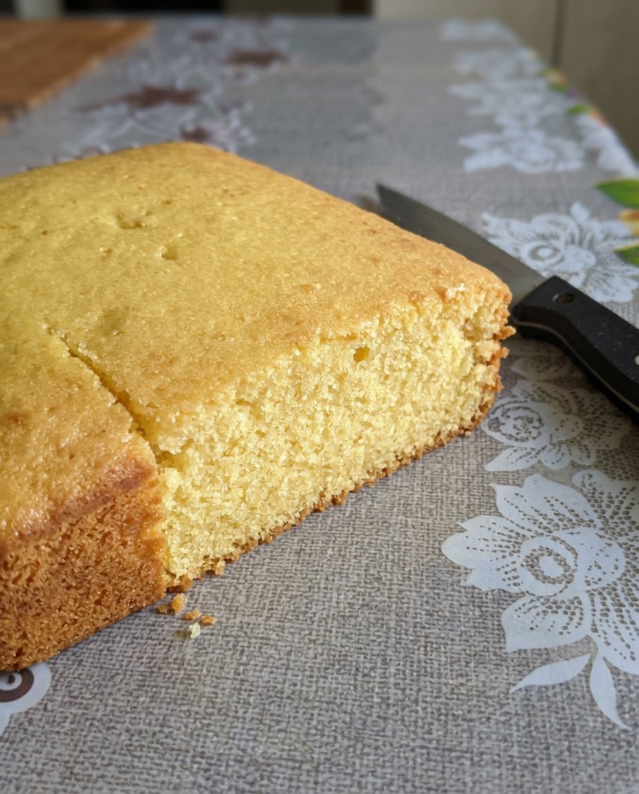 Eggless Cake Recipe 14 Two golden brown eggless cake layers cooling on a wire rack