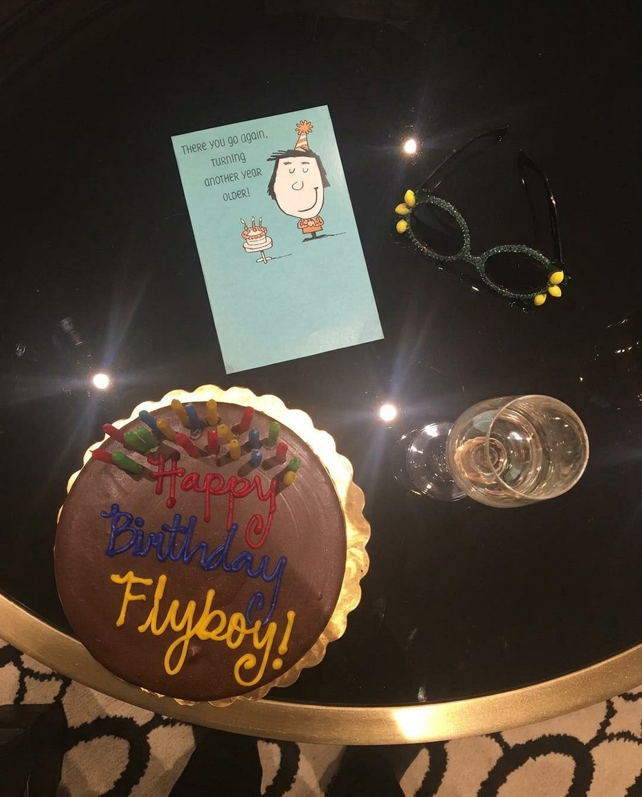 Ingredients for Frank Ocean Cake including gelatin and blue food dye