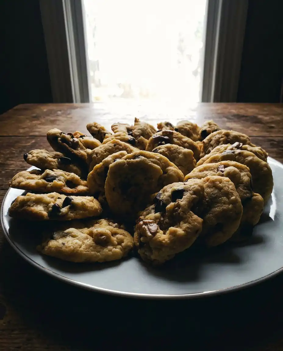 A slice of Cookie Monster cake served on a plate with extra cookies.