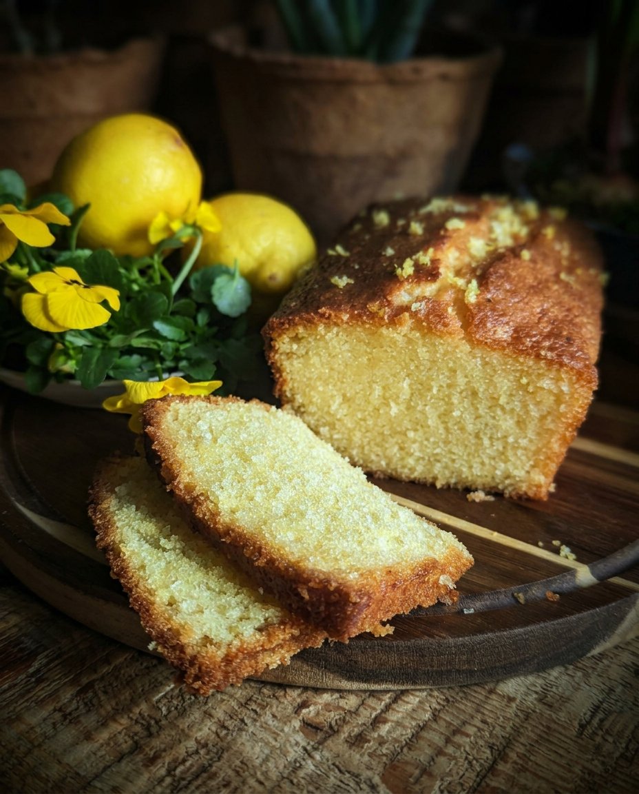 Slices of lemon drizzle cake served on a plate next to a cup of dark coffee