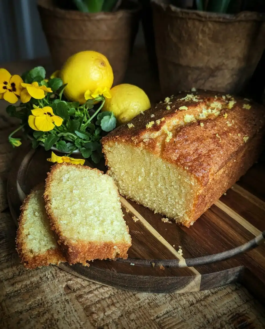 Lemon Drizzle Cake 6 Hot lemon syrup being poured over a warm freshly baked lemon drizzle cake