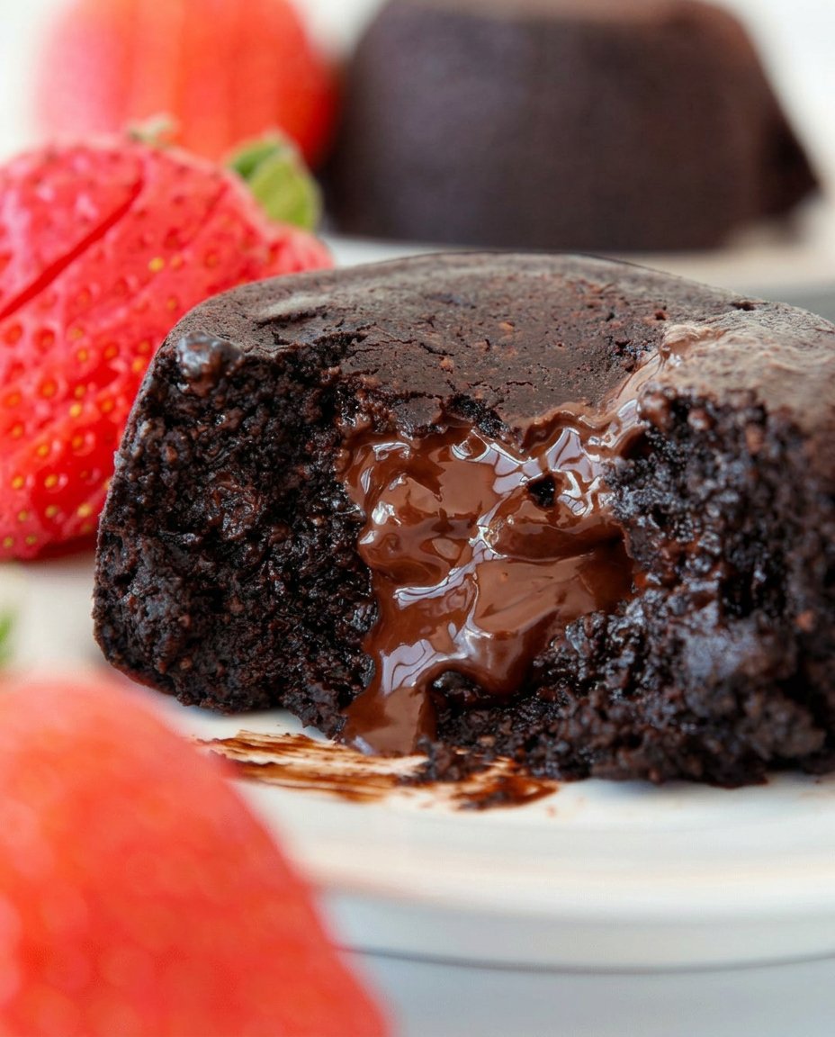 Ingredients for chocolate lava cake including dark chocolate chunks, eggs, and butter cubes.
