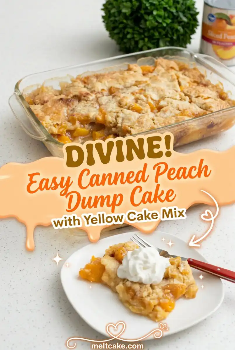 Easy Canned Peach Dump Cake with Yellow Cake Mix - Best Peach Dump Cake With Canned Peaches Ever!