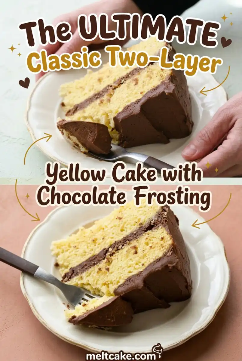 Classic Two-Layer Yellow Cake with Chocolate Frosting: The Ultimate 2 Layer Cake Dessert Recipe.