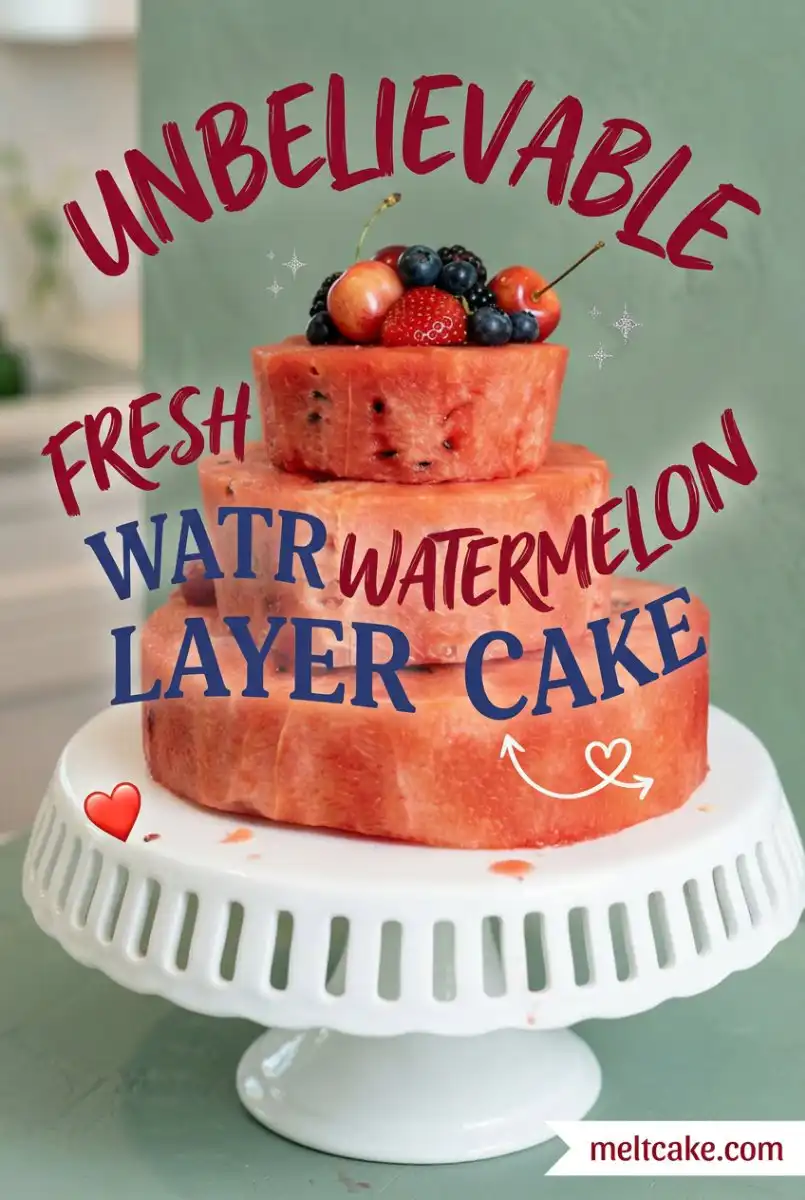 Fresh Watermelon Layer Cake 17 Fresh Watermelon Layer Cake: The Ultimate Watermelon Cake Birthday Treat for a Sweet Summer Party.
