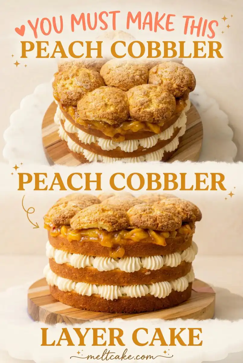 Peach Cobbler Layer Cake 17 Homemade Peach Cobbler Layer Cake: The Best Spiced Peach Cobbler Cake Recipe for Summer Parties!