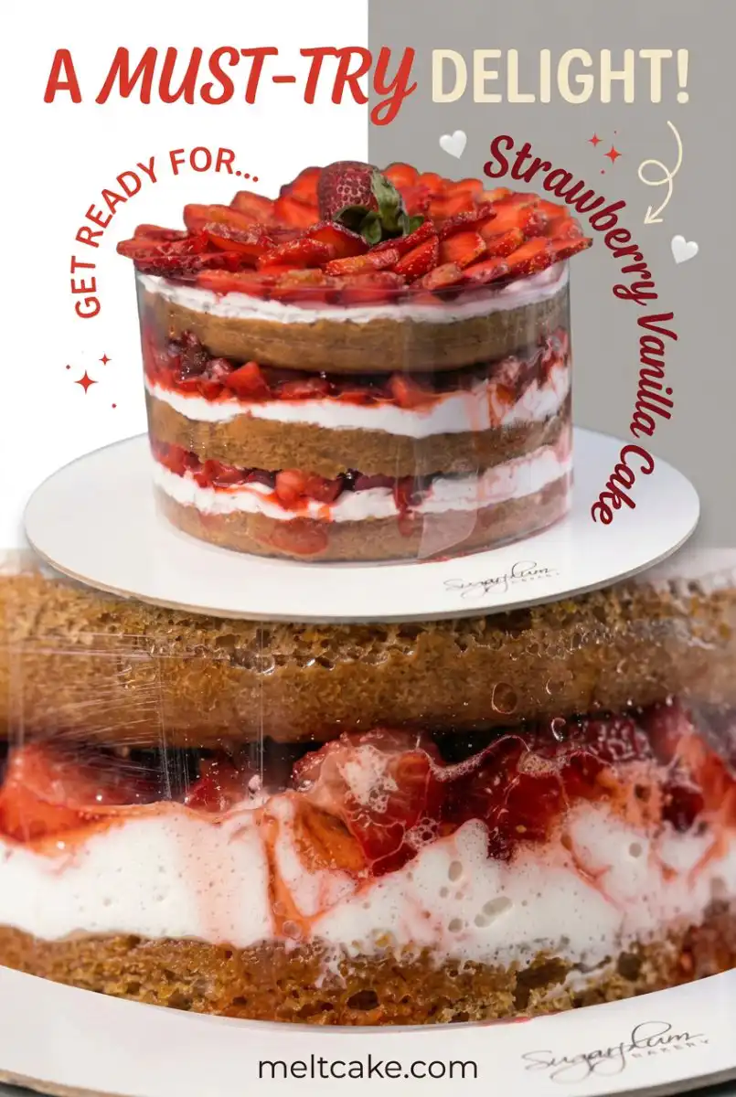 Best Strawberry Vanilla Cake: An Ideal 3 Layer Cake, Strawberry Layer Cake, and Three Layer Cake.