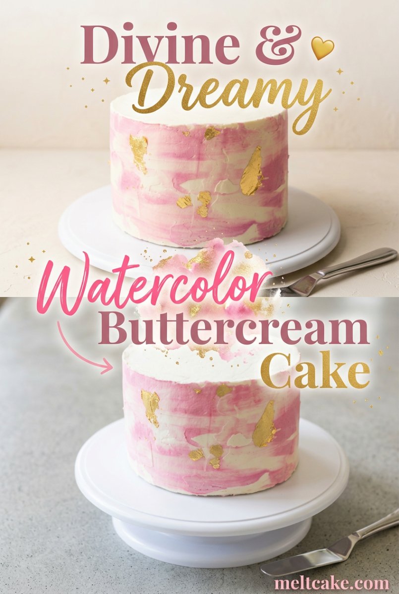 Two-Layer Watercolor Buttercream Cake 17 Create a Stunning Two-Layer Watercolor Buttercream Cake with Modern Two Layer Cake Designs Tips.