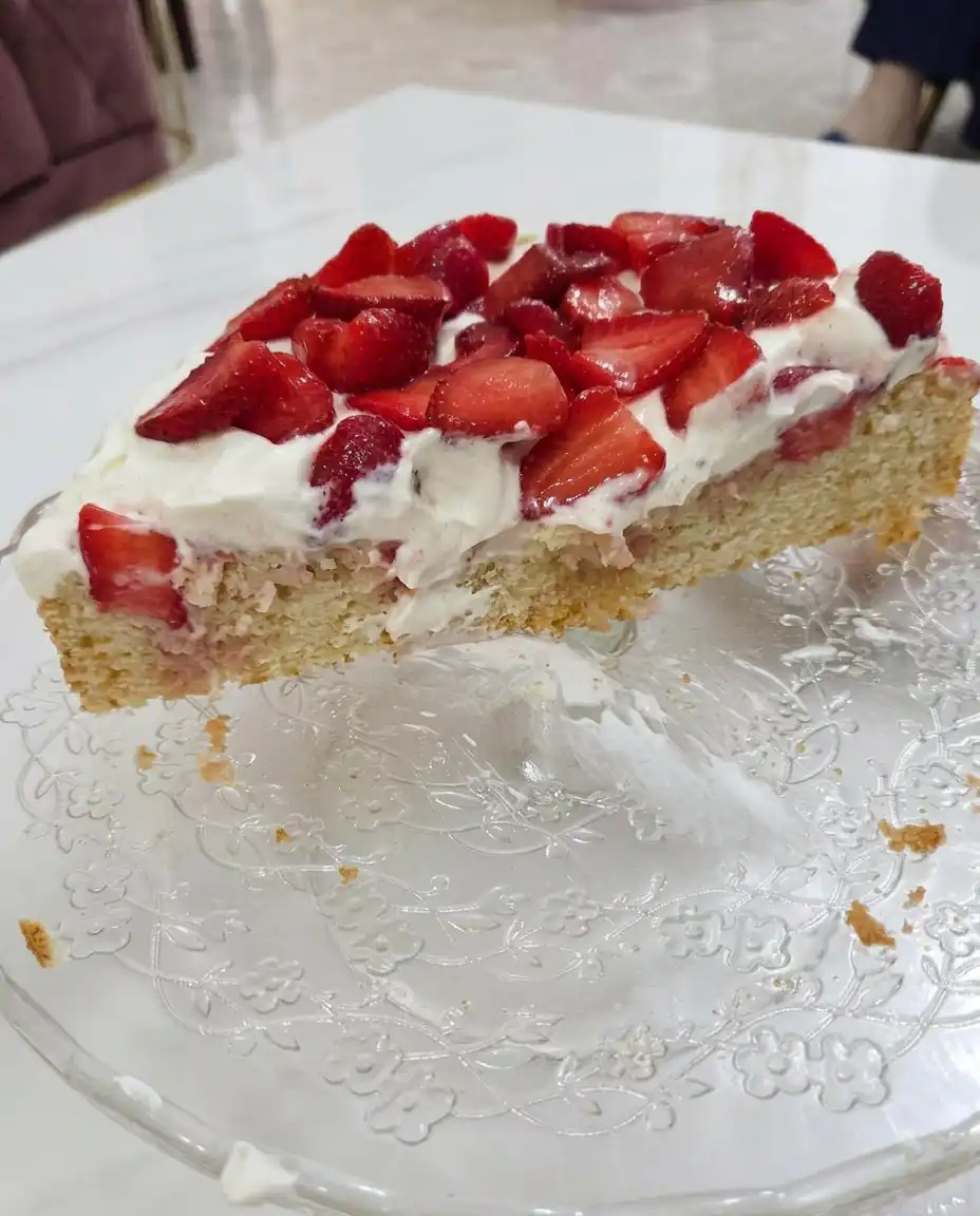 Strawberry ‘Shortcake’ Layer Cake 13 Two golden sponge cake layers cooling on a rack