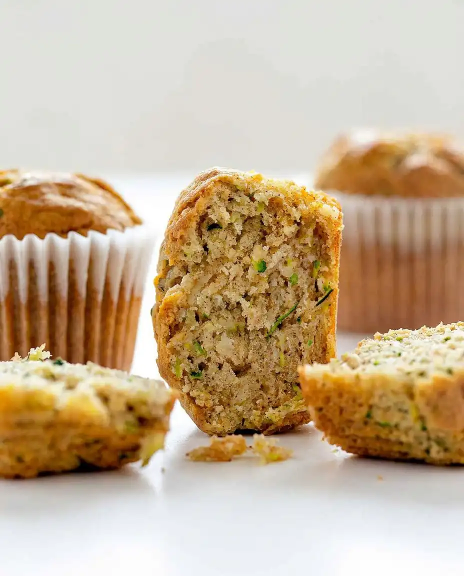 Two banana zucchini muffins served on a decorative plate with a cup of Turkish coffee