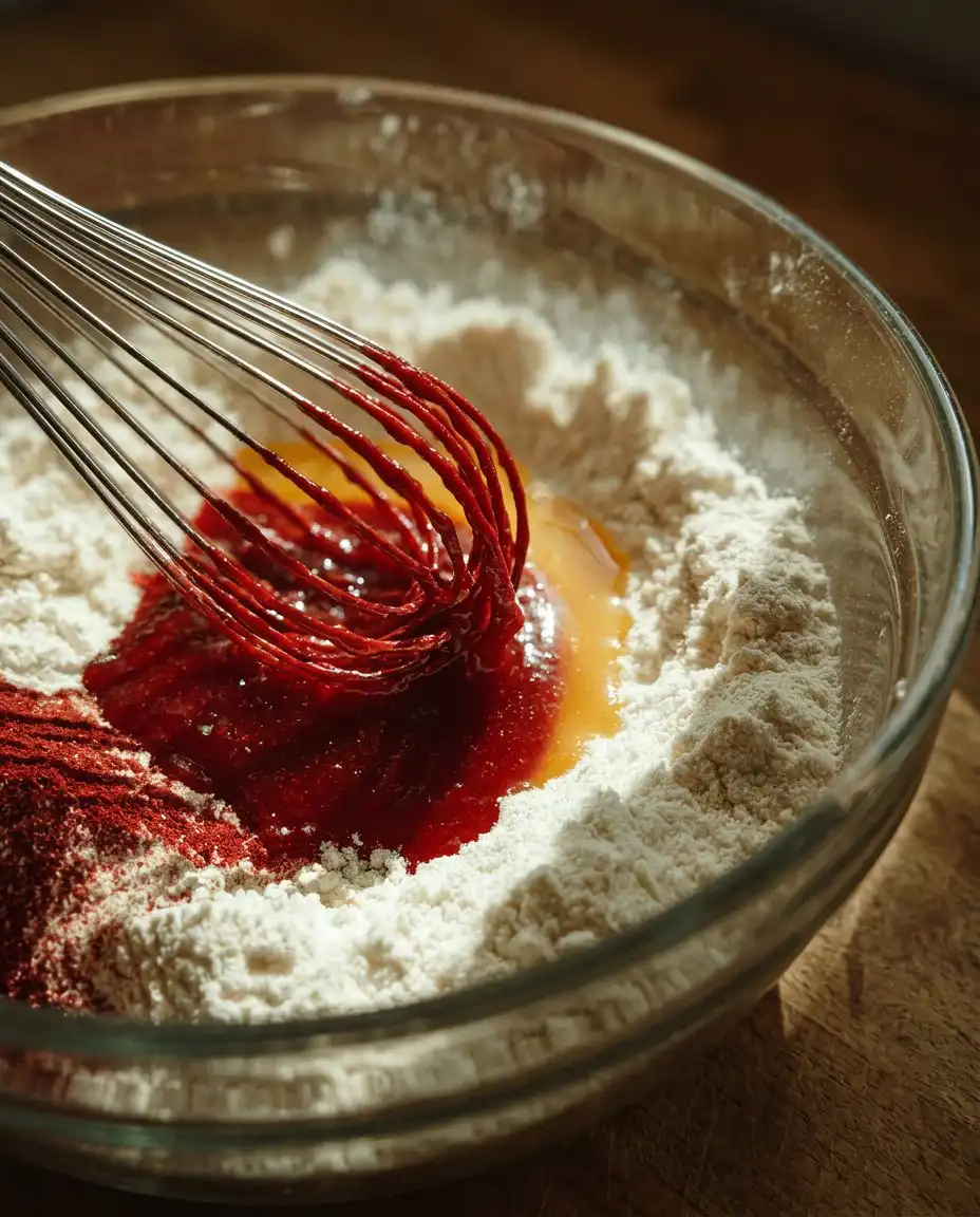 Red Velvet Cheesecake 12 Ingredients for red velvet cheesecake including cream cheese and eggs at room temperature