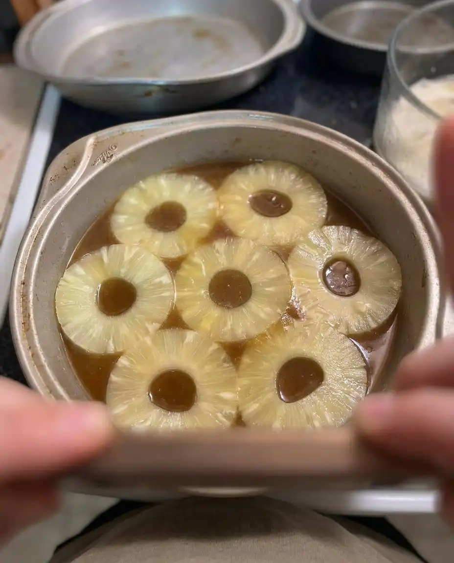 Ingredients for pineapple cake including crushed pineapple, flour, eggs, and mascarpone cheese.