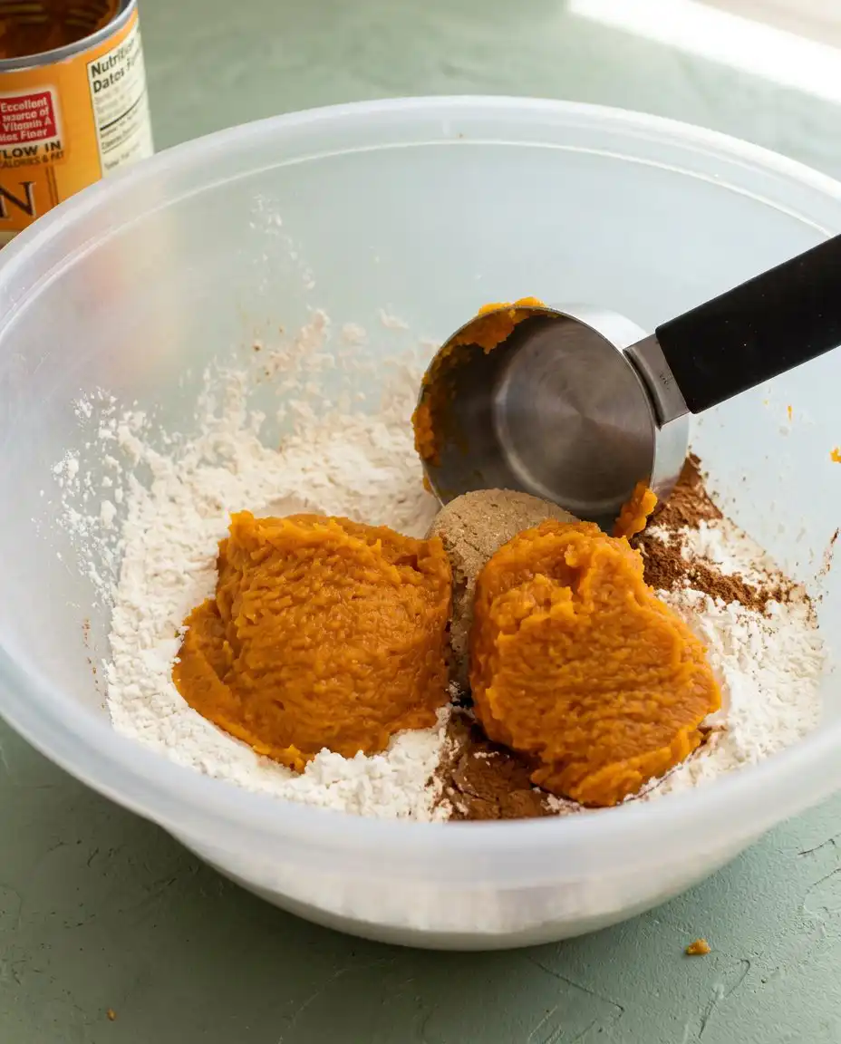 Pumpkin Spice Funnel Cake 15 Batter being swirled into hot oil to make a Pumpkin Spice Funnel Cake.