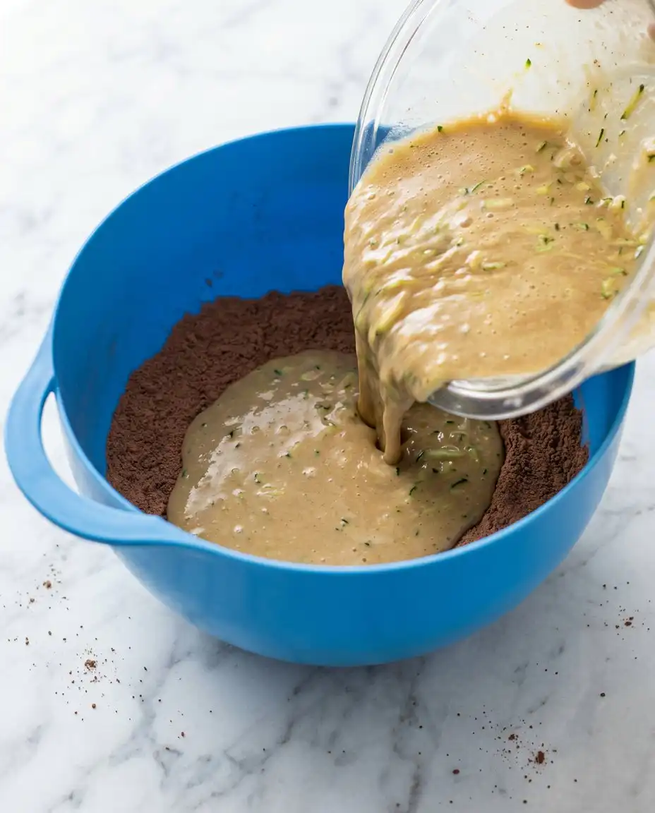Zucchini Cake with pecans 15 A person finely grating a fresh zucchini to make Zucchini Cake with pecans.