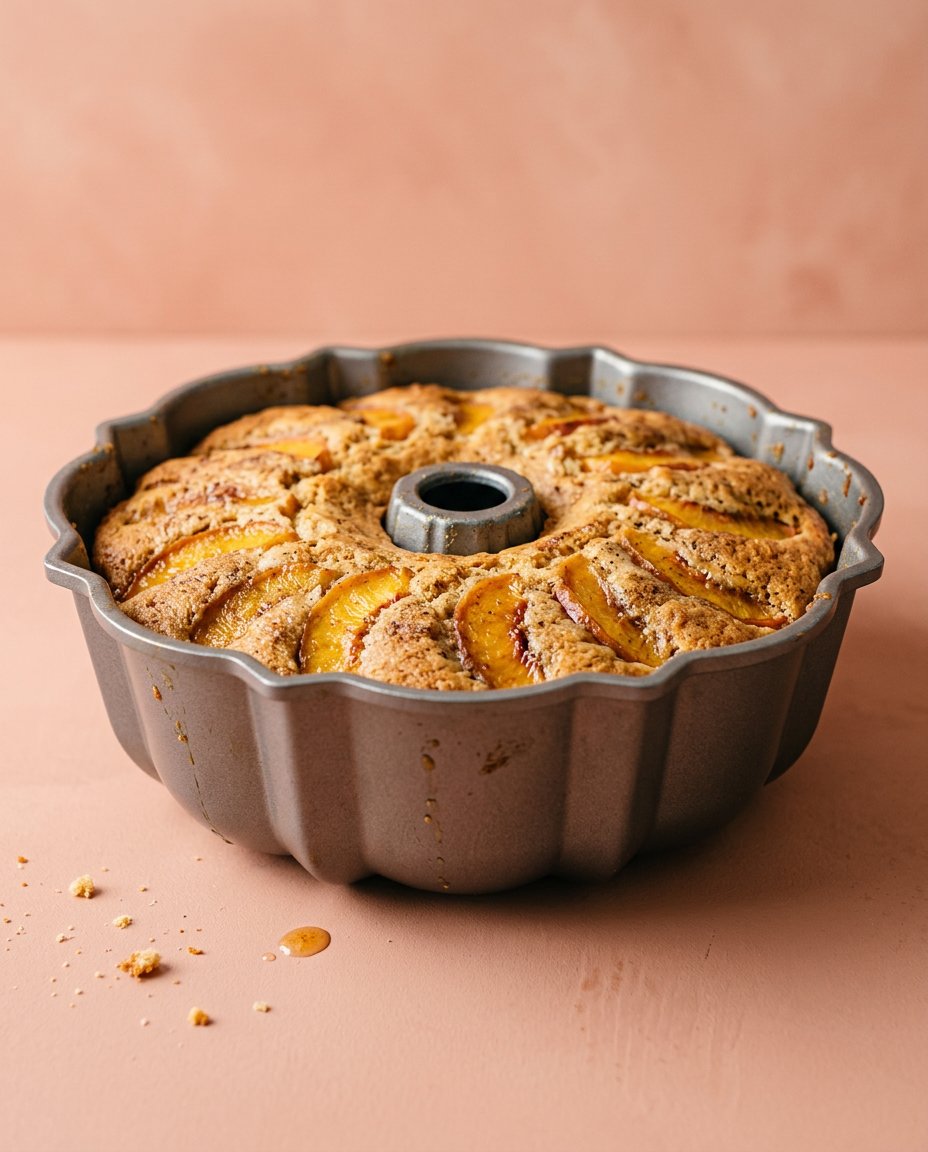Old-Fashioned Peach Cobbler Pound Cake Recipe 14 A digital scale and ingredients for the Old-Fashioned Peach Cobbler Pound Cake Recipe.