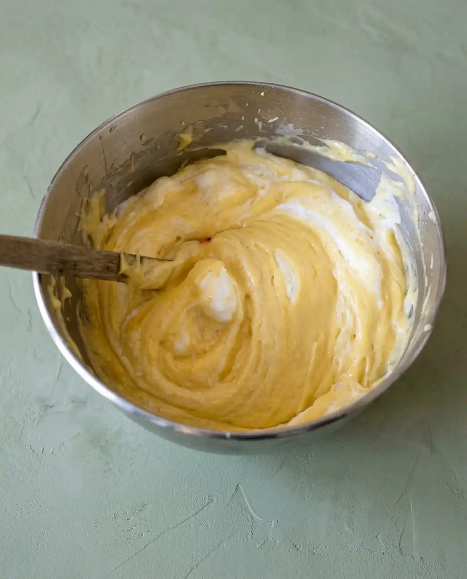 Bowls of flour sugar and separated eggs for the Classic Two-Layer Yellow Cake with Chocolate Frosting.