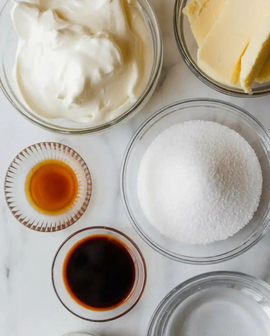 Vanilla Mousse Cake Filling 12 Ingredients for vanilla mousse including cream and vanilla beans