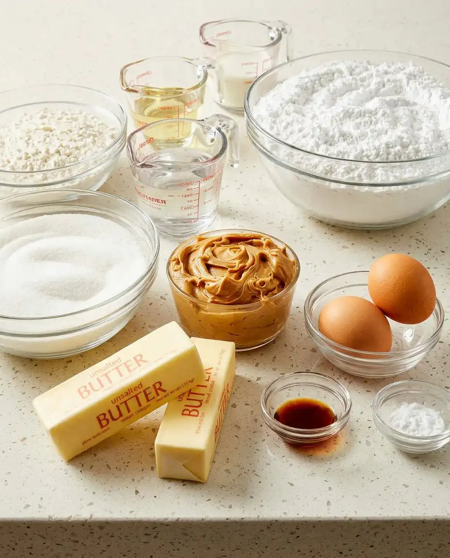 Old-Fashioned Peanut Butter Cake 12 Ingredients for peanut butter cake including peanut butter and buttermilk