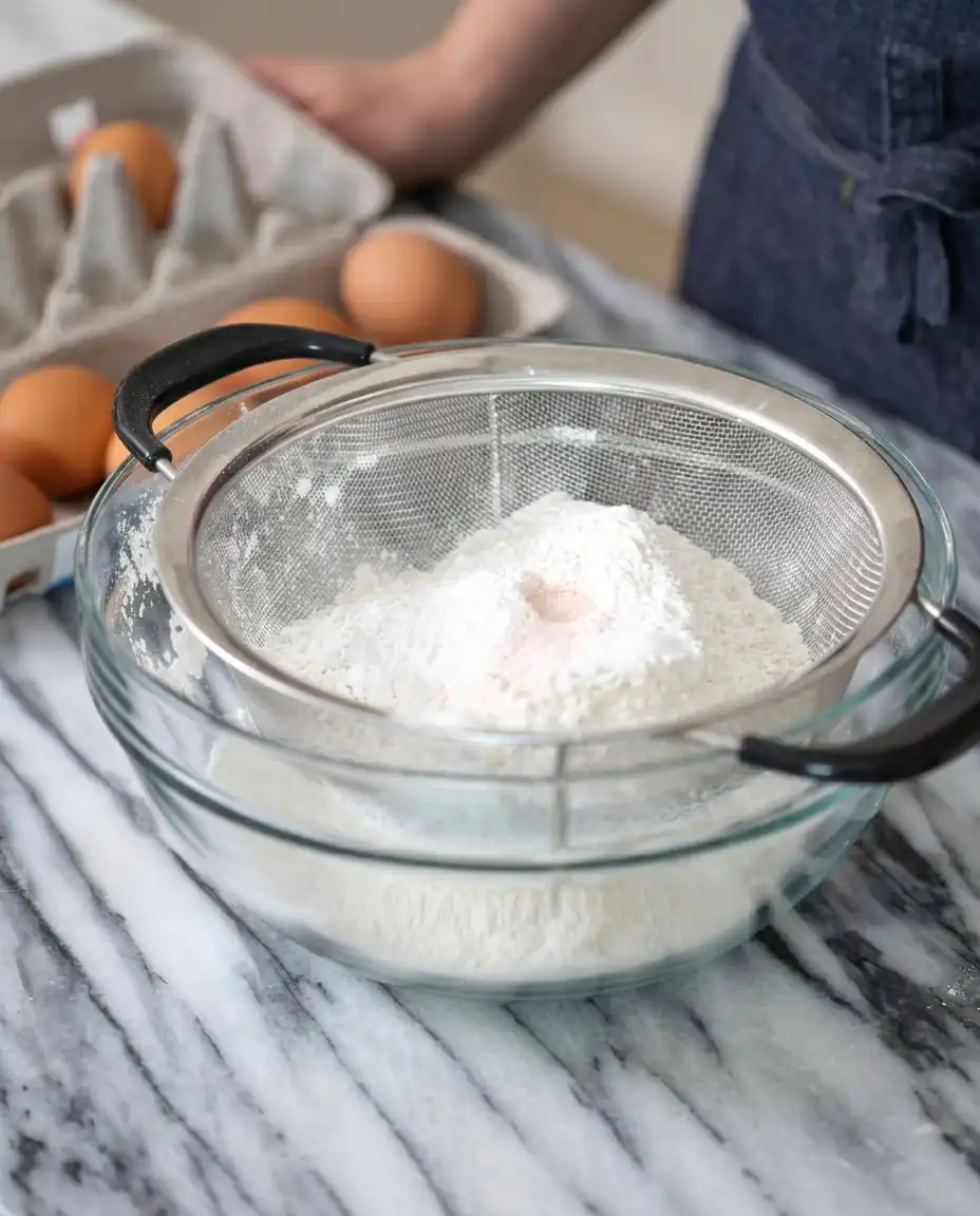 Two-Layer Smash Cake 14 Bowls of flour sugar and vanilla bean paste for Two-Layer Smash Cake
