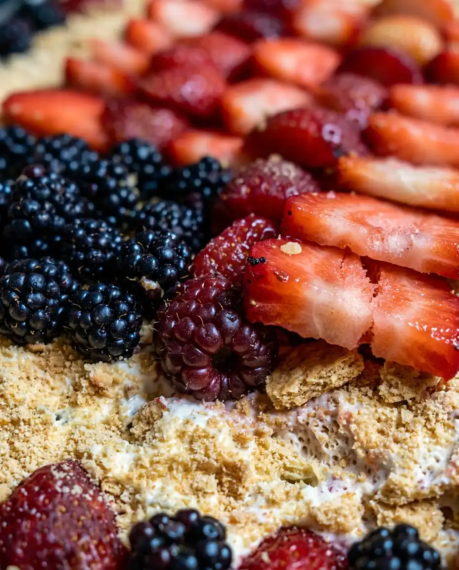A square of berry yum yum dessert served next to a small cup of coffee.