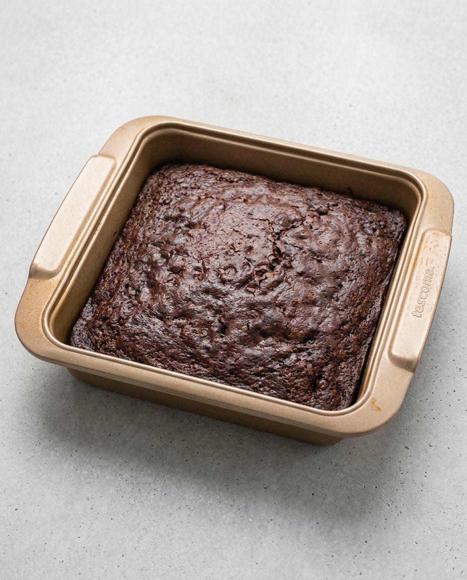 Moist Chocolate Zucchini Cake 16 A served slice of Moist Chocolate Zucchini Cake next to a small cup of Turkish coffee.