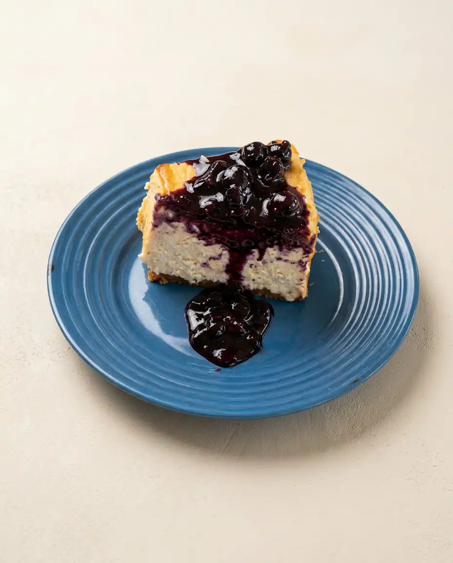 Moist Blueberry Lemon Angel Food Cake 16 A single slice of Moist Blueberry Lemon Angel Food Cake showing the blueberries inside.