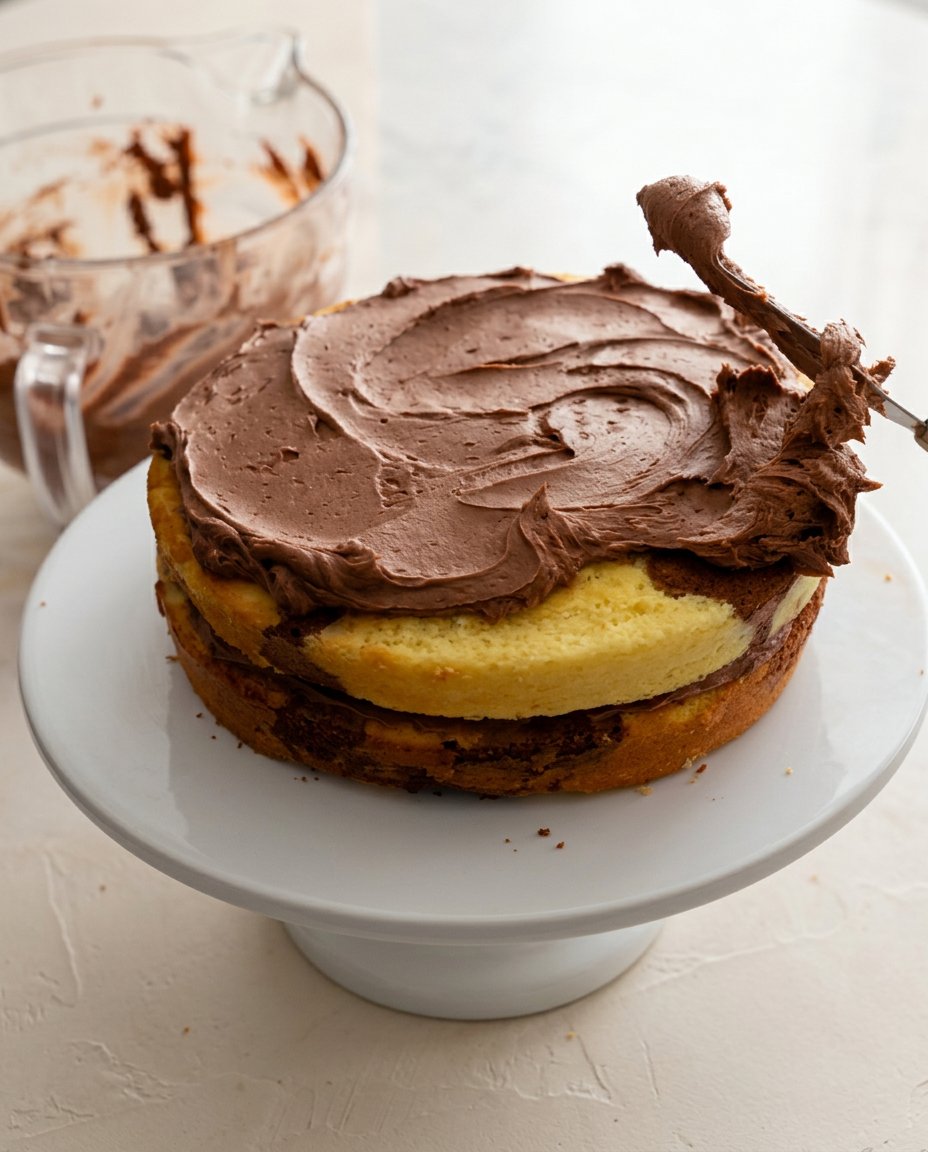 Two-Layer Marble Cake 16 Clean slices of Two-Layer Marble Cake showing the internal chocolate and vanilla swirls.