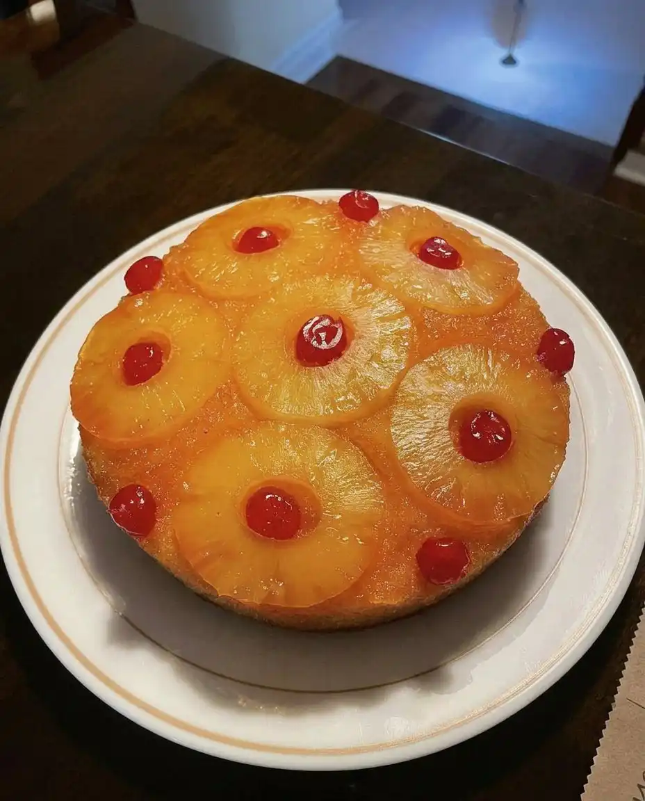 A slice of pineapple cake served on a plate next to a cup of dark coffee.