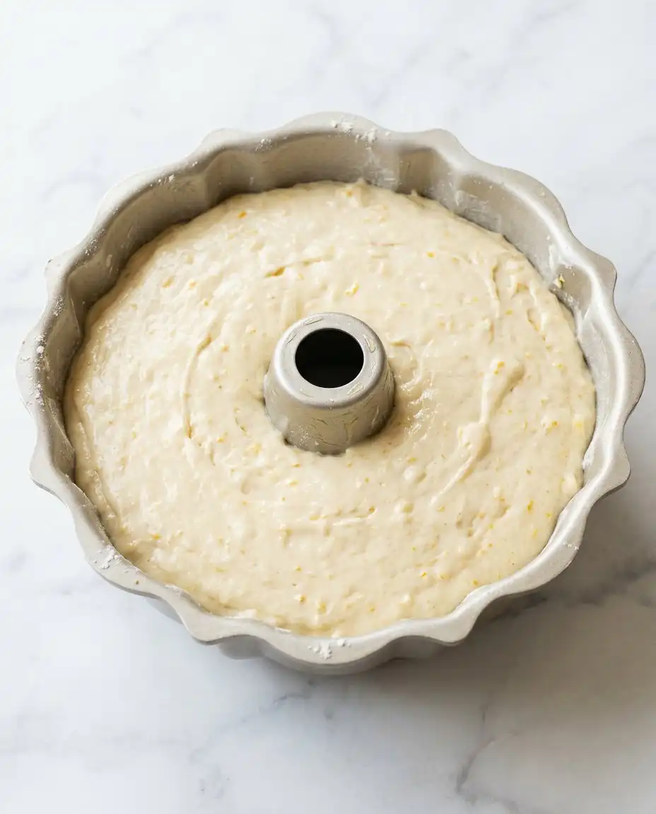 A silver knife slicing through the moist crumb of a Southern Peach Cake.