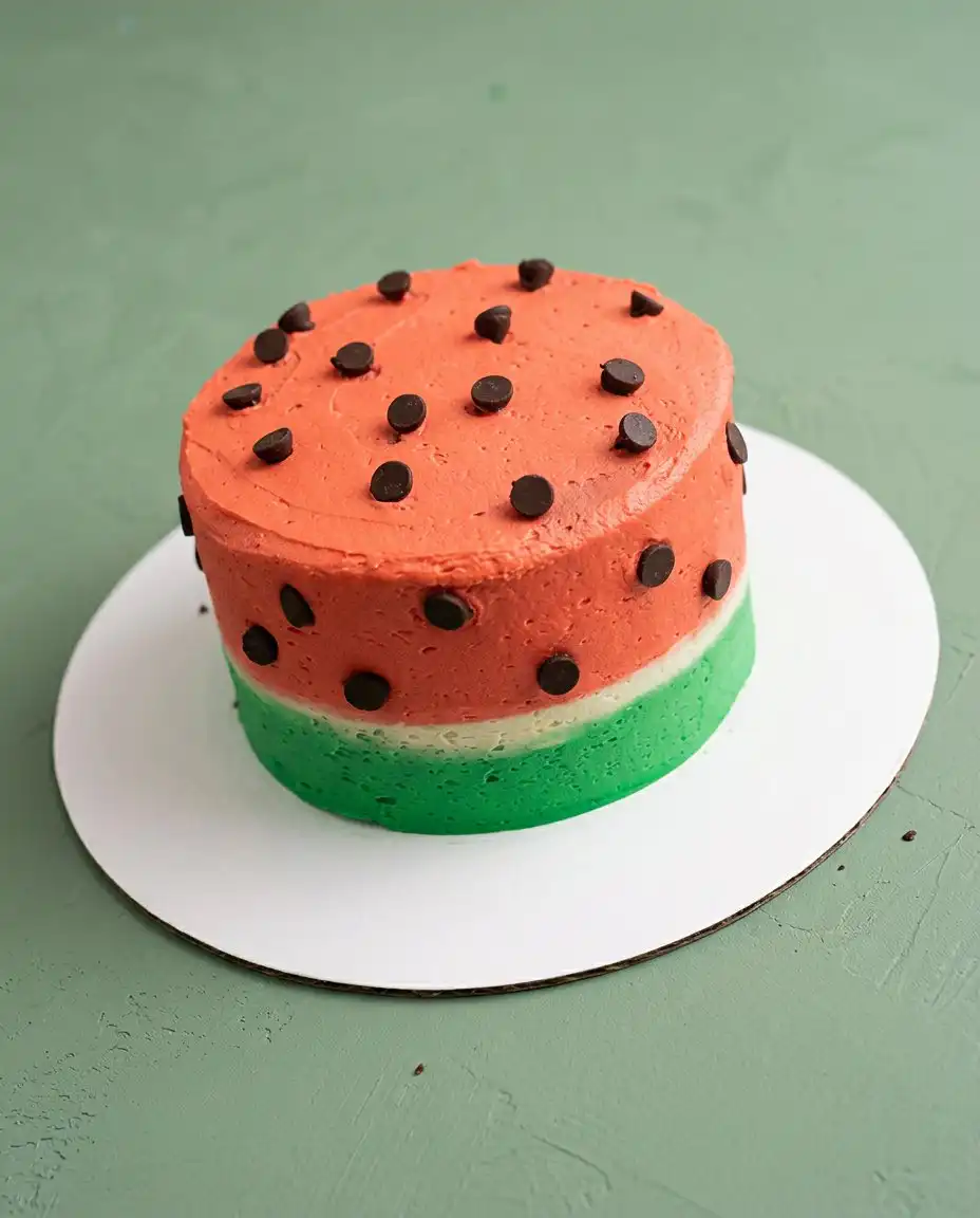 Smash Cake Made from Watermelon 16 The finished Smash Cake Made from Watermelon ready for a first birthday party