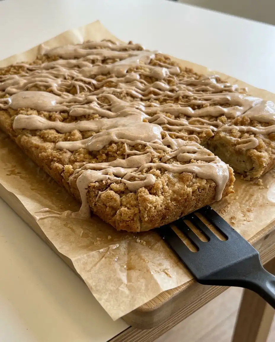 Zucchini Crumb Cake 10 Slices of moist zucchini crumb cake with buttery streusel and cinnamon glaze