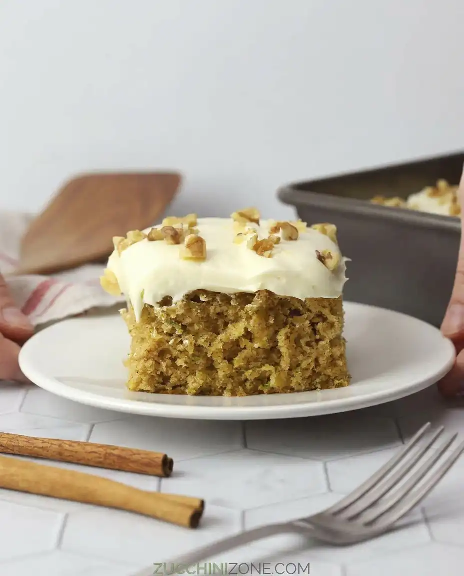 Zucchini Spice Cake with Cream Cheese Frosting 14 A slice of zucchini cake served with a cup of Turkish coffee.