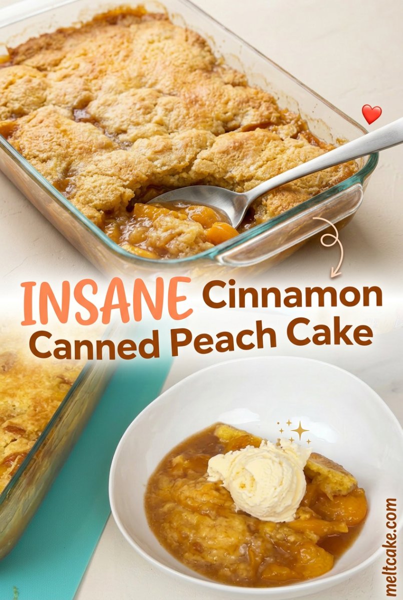 Cinnamon Canned Peach Dump Cake: The Ultimate Easy Dessert Featuring Delicious Peach Dump Cake!