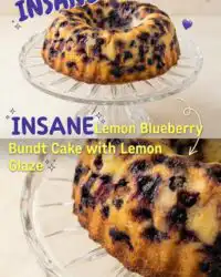 Moist Lemon Blueberry Bundt Cake with Lemon Glaze - Easy Citrus Dessert Recipe with Sour Cream