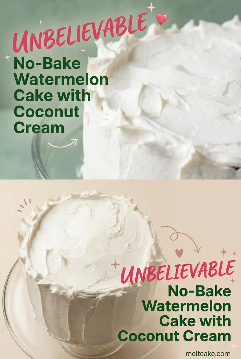 No-Bake Watermelon Cake with Coconut Cream 17 No-Bake Watermelon Cake with Coconut Cream - Easy Watermelon Cake Birthday Dessert Recipe