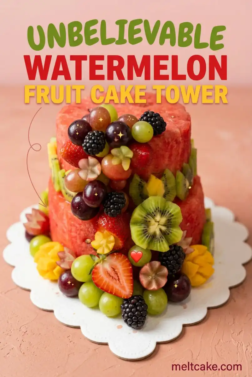 Easy Watermelon Fruit Cake Tower Recipe: The Ultimate Fresh Watermelon Birthday Cake Idea