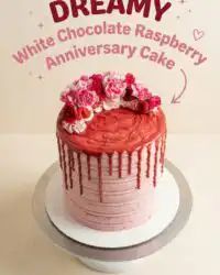 White Chocolate Raspberry Anniversary Cake: Elegant Layer Cake Anniversaire Ideas for Couples