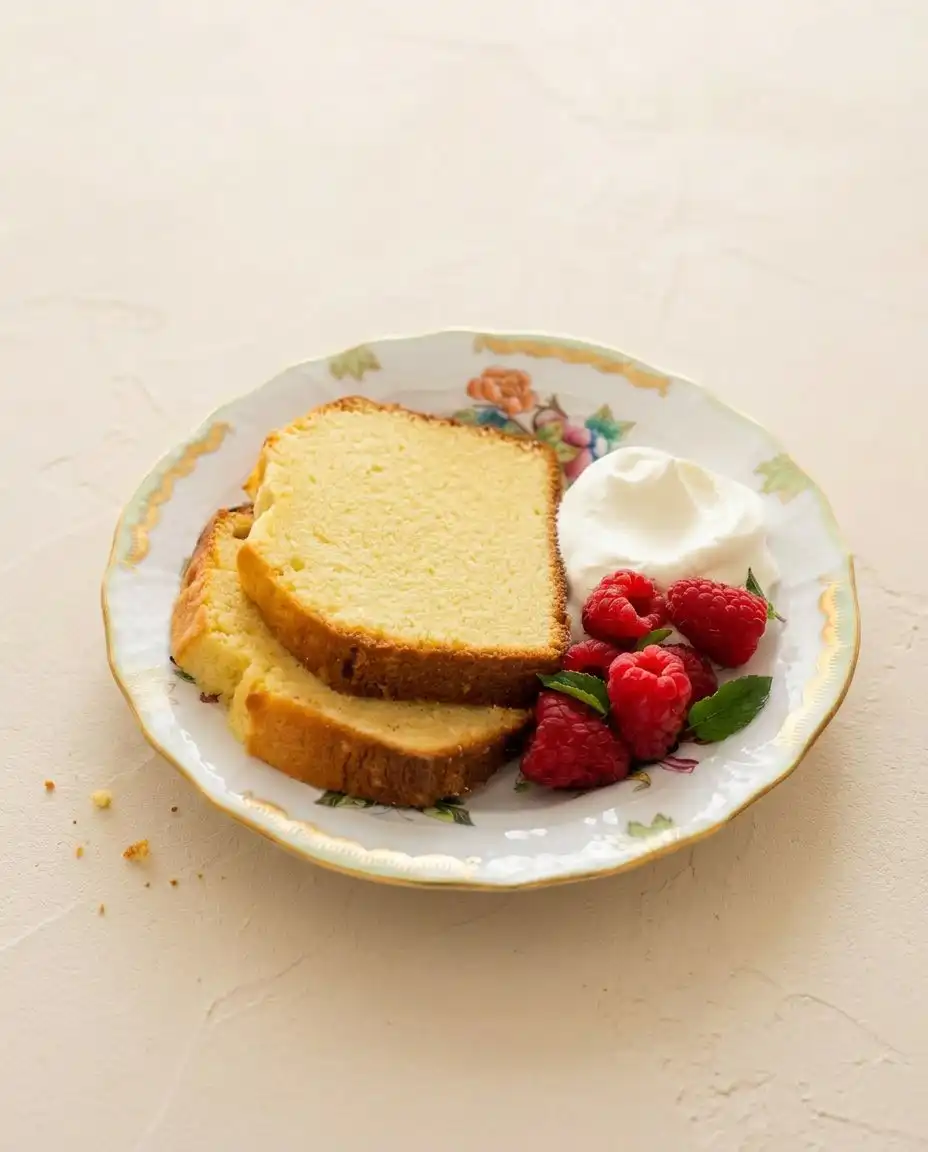 Classic Pound Cake 12 A golden Classic Pound Cake resting on a rustic wire rack in soft afternoon light