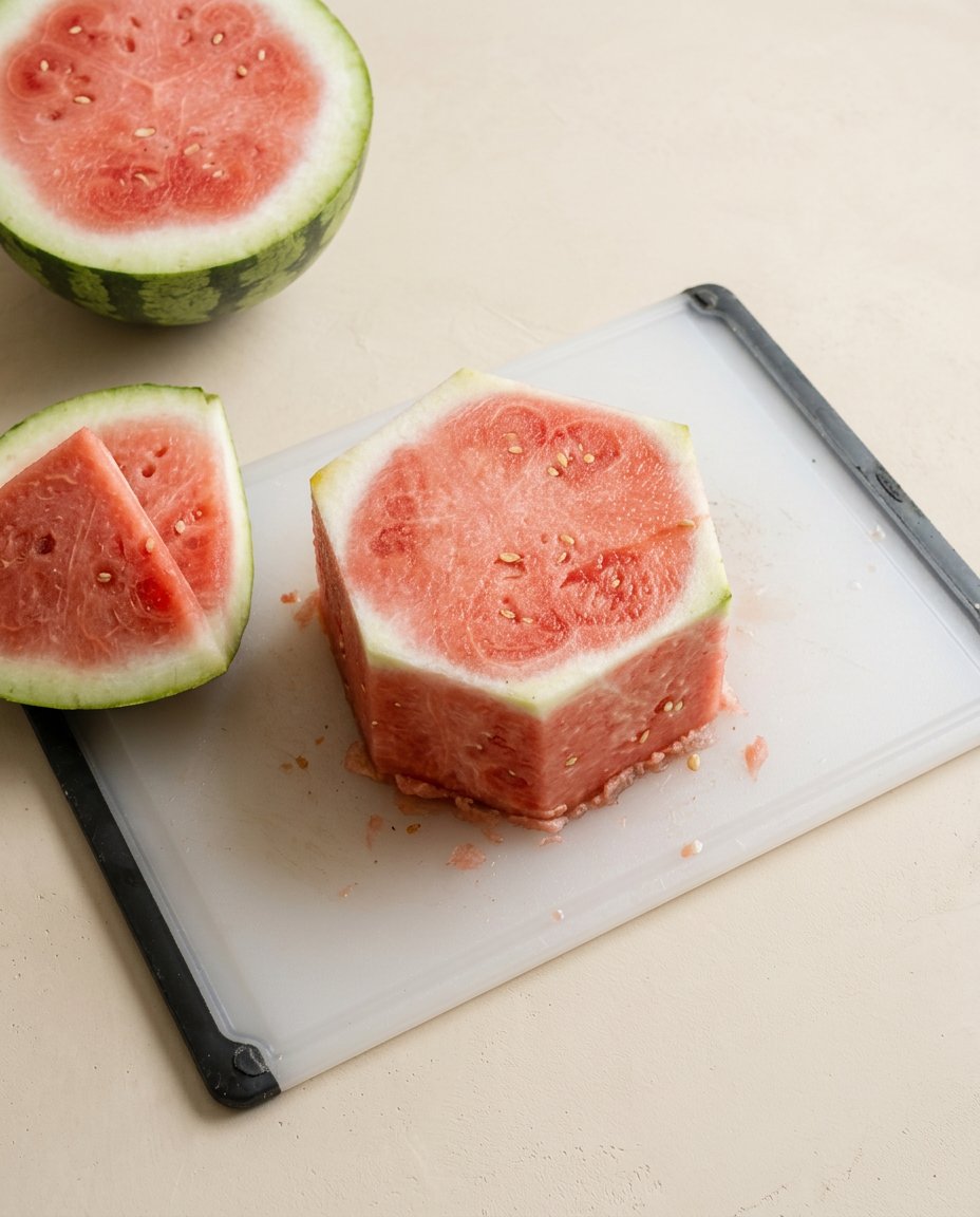 Classic Watermelon Fruit Cake 14 Whole watermelons and bowls of fresh strawberries blackberries raspberries kiwi and mint for Classic Watermelon Fruit Cake.