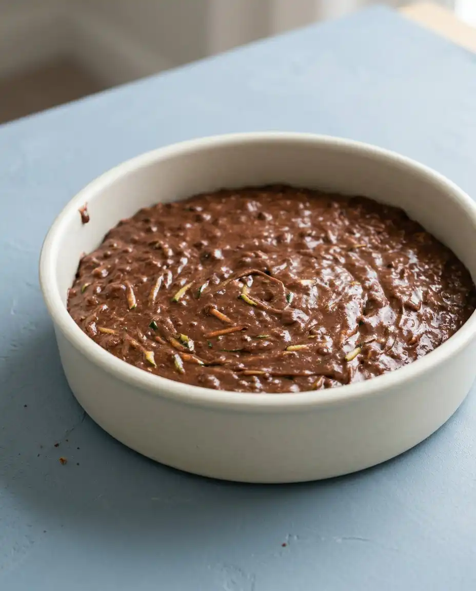 Finely shredded green zucchini being lightly blotted with a paper towel for a One-Bowl Chocolate Zucchini Cake.