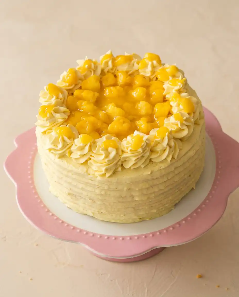 Mango Ombre Cake 12 A close up shot of a beautifully sliced Mango Ombre Cake showing the soft layers and cream