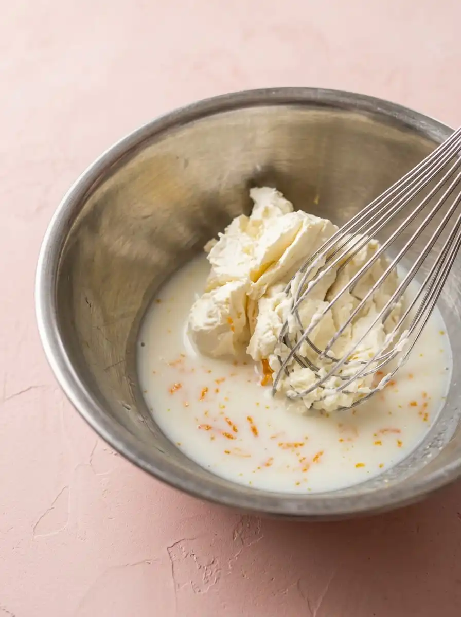 Baking ingredients for the Mango Yogurt Cake arranged on a kitchen counter