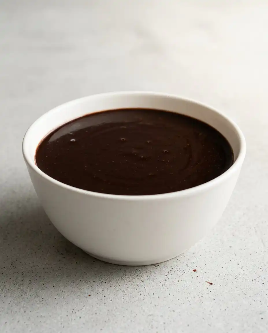 Chocolate Mirror Glaze Cake 14 Sifted cocoa powder cream sugar and gelatine for chocolate mirror glaze cake on a kitchen scale.