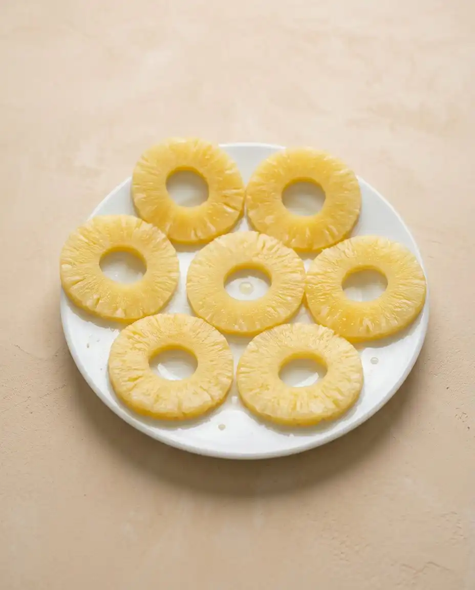 Sifted flour butter brown sugar and canned pineapple rings for Classic Pineapple Upside Down Cake