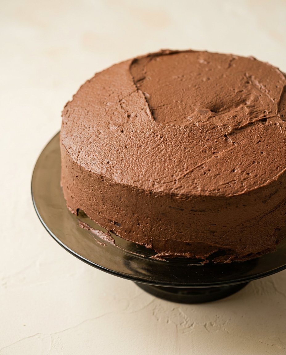 Chocolate Rosette Cake 16 A beautifully finished Chocolate Rosette Cake presented on a footed stand.