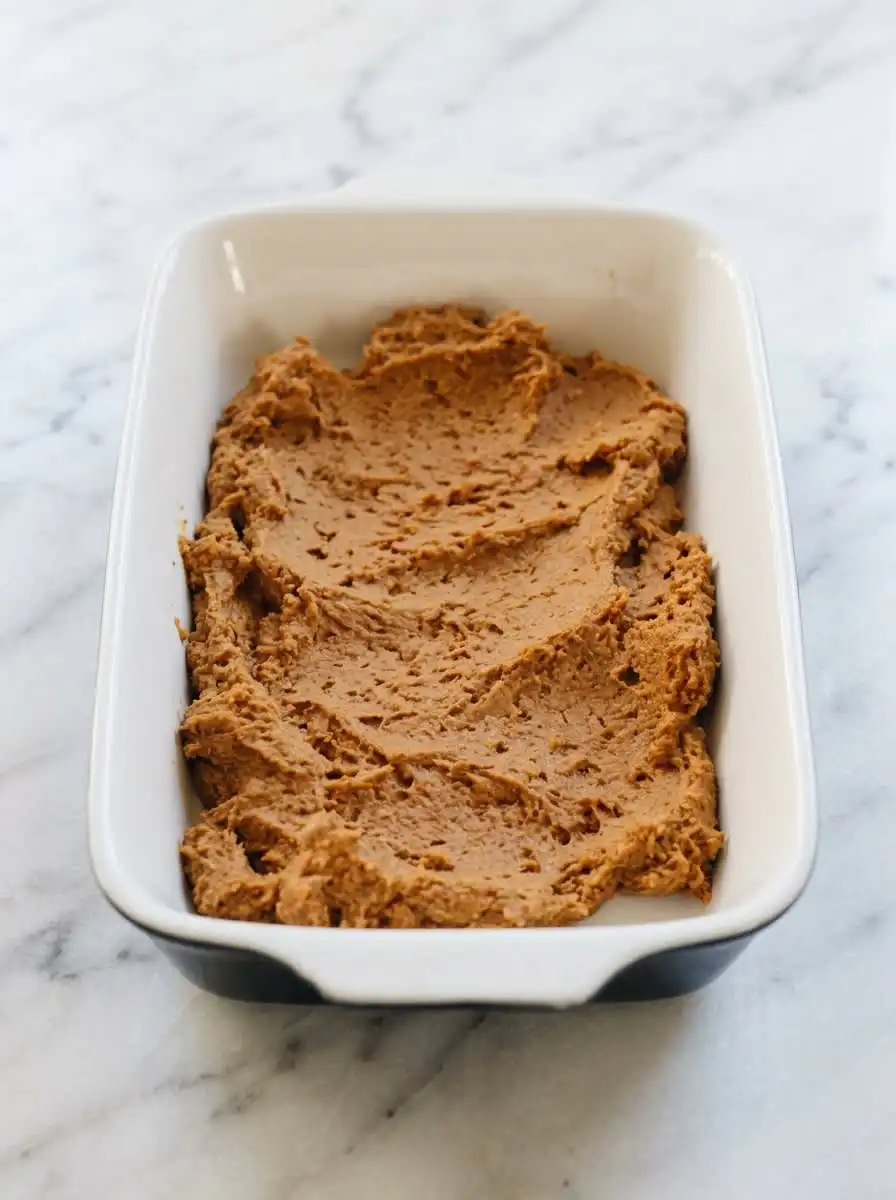 Wiping a warm knife clean before cutting a Two Ingredient Pumpkin Spice Cake into clean squares