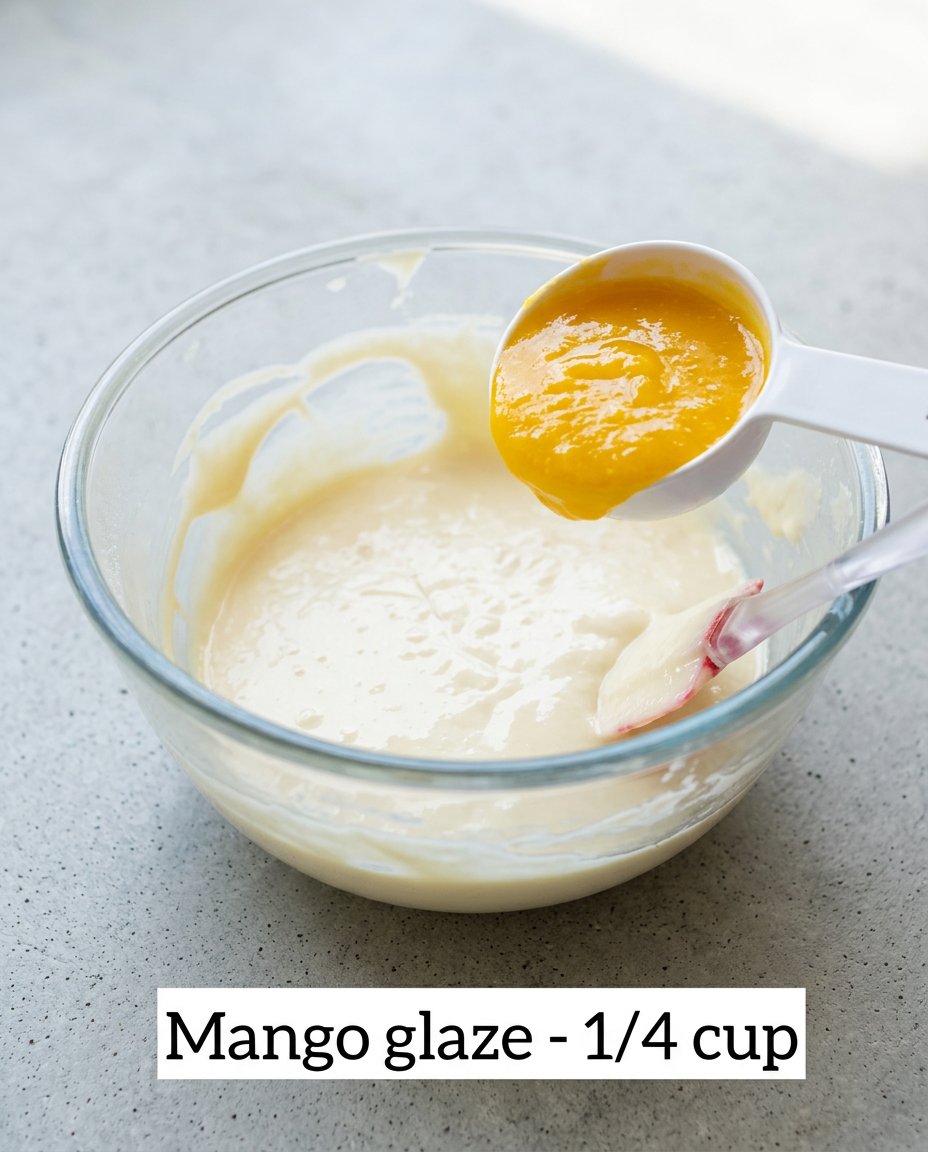 Mango Fresh Fruit Topped Cake 15 Slicing ripe mangoes for beautiful Mango Fresh Fruit Topped Cake decoration.