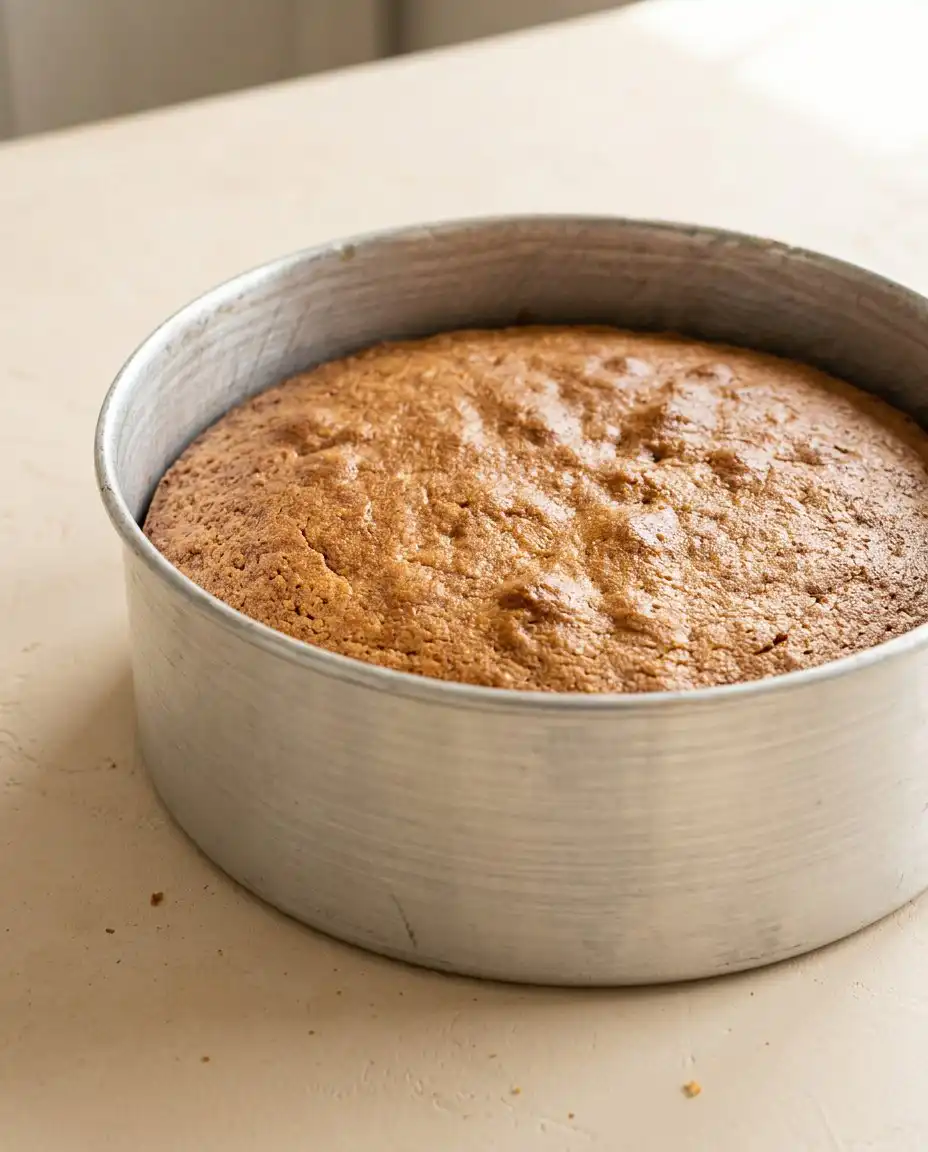 Two-Layer Peanut Butter Cake 15 Fluffy and light peanut butter buttercream frosting being whipped in a stand mixer